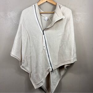 lululemon athletica Cream Zip-Front Knit Poncho